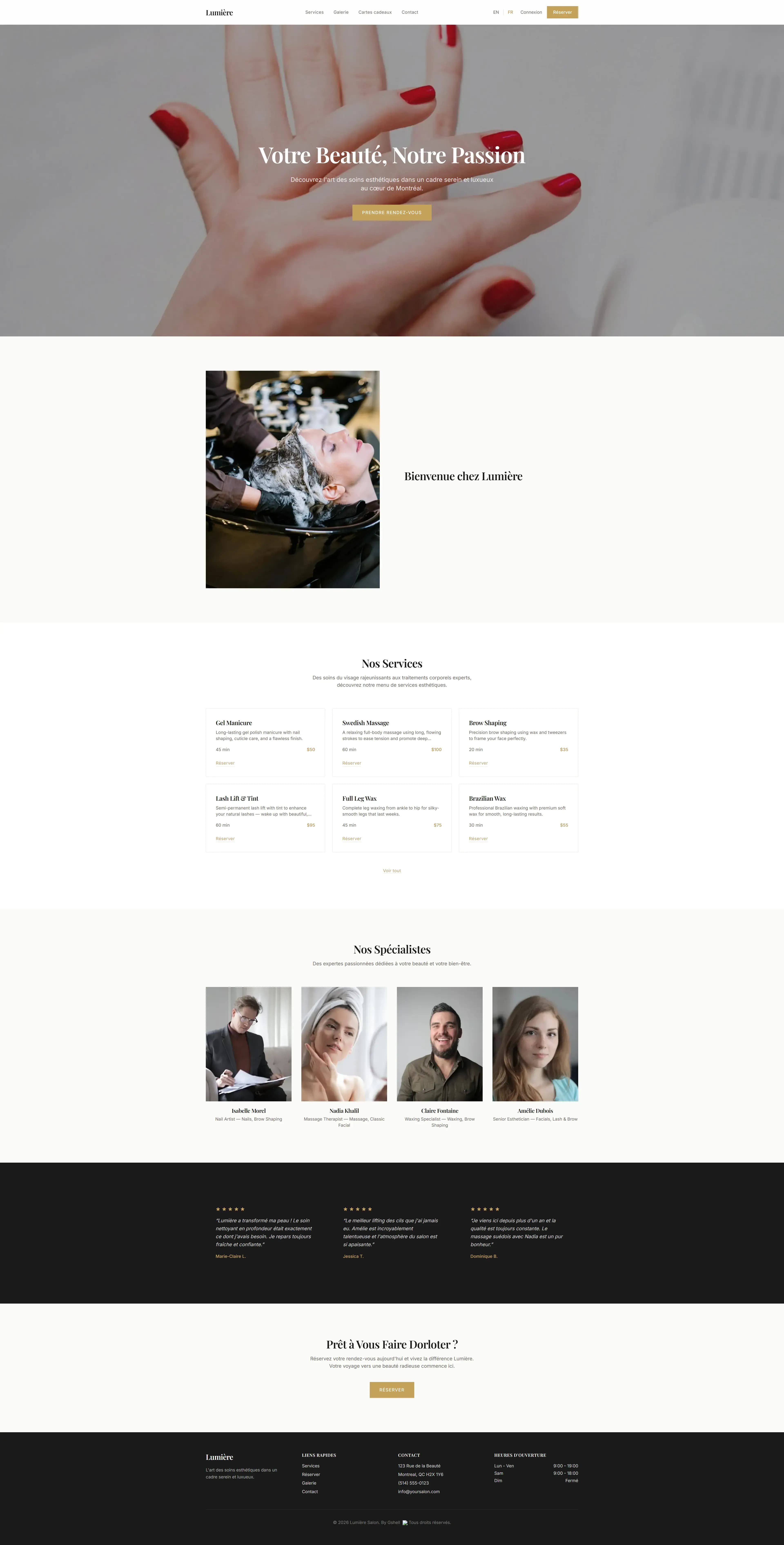 Salon demo screenshot